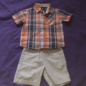 Button up shirt and shorts